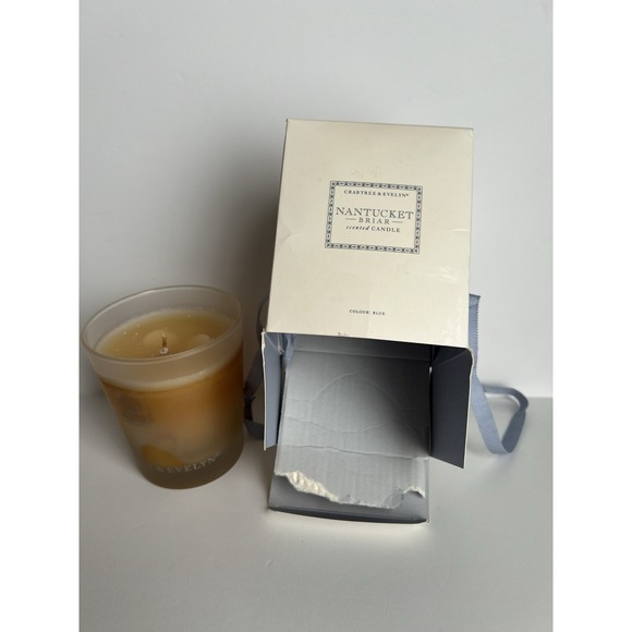 Crabtree & Evelyn Nantucket Briar Scented Candle White New In Box Glass - Picture 3 of 3